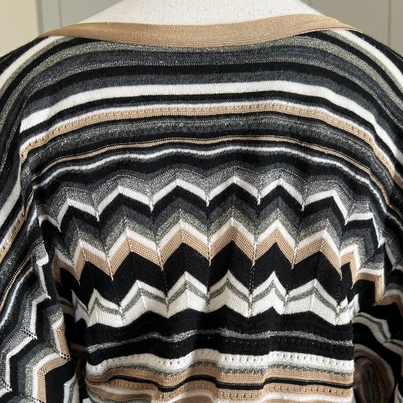 Laundry by Shelli Segal Sweater Dress Open Sleeve Self Tie Midi Length Small - Picture 5 of 8